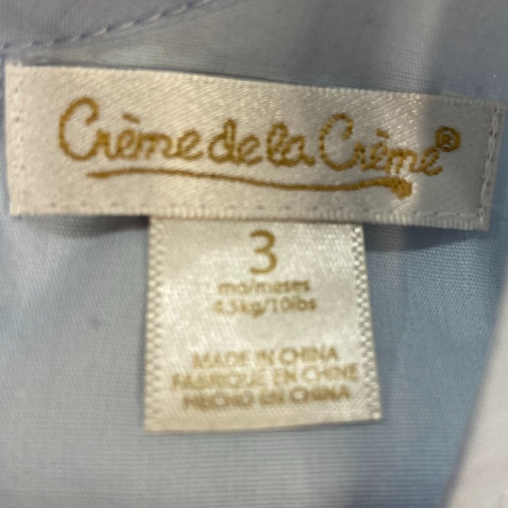Creme' de la Creme' New Infant blue dress with apron size 3 months - Picture 8 of 8